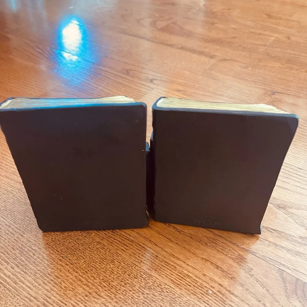 A pair of metal books bookends